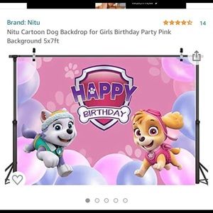 Pink Paw Patrol Party Decor & Back Drop